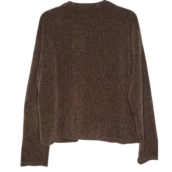 Evan-Picone Women's L Brown Button-Up V-Neck Cardigan Sweater  Acrylic/Polyester - Picture 2 of 14